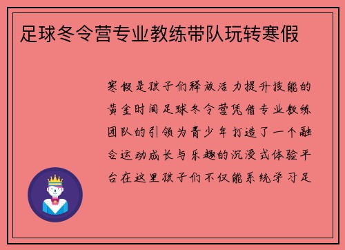 足球冬令营专业教练带队玩转寒假